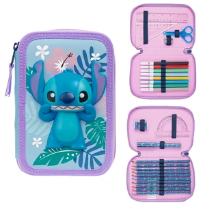 Stitch Filled Pencil Case with Colored Pencils, Markers, Gifts for Girls Kids, Stationery School Art Supplies Pouch Holder Organizer (Blue Stitch Double Zip) Stitch Filled Pencil Case with Colored Pencils, Markers, Gifts for Girls Kids, Stationery School Art Supplies Pouch Holder Organizer (Blue Stitch Double Zip)