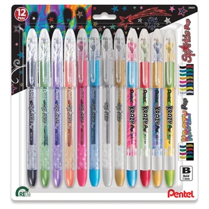 Sparkle and Krazy Pop, Metallic Gel Ink Pen, (1.0mm), Bold Line, Assorted Ink Colors, 12 count (K91BP12M) Sparkle and Krazy Pop, Metallic Gel Ink Pen, (1.0mm), Bold Line, Assorted Ink Colors, 12 count (K91BP12M)