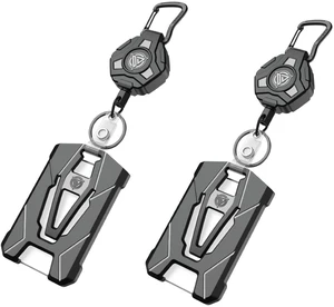 2 Packs Retractable Badge Holders, 31.5 Badge Reel, Holds 6 Cards Heavy Duty Retractable Keychain with Tactical ID Card Holder 2 Packs Retractable Badge Holders, 31.5 Badge Reel, Holds 6 Cards Heavy Duty Retractable Keychain with Tactical ID Card Holder