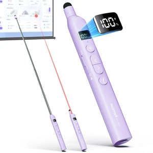 N21 Bluetooth Presentation Clicker with Telescopic Teaching Pointer Red laser pointer for presentations, Retractable pointer with touch pen, Countdown timer, Customizable Button, BLE & USB-A N21 Bluetooth Presentation Clicker with Telescopic Teaching Pointer Red laser pointer for presentations, Retractable pointer with touch pen, Countdown timer, Customizable Button, BLE & USB-A