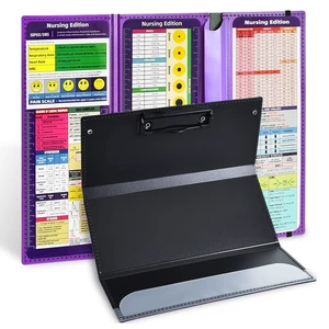 Purple Foldable Nursing Clipboard Nurse Clip Board-1pcs 3 Layers Sturdy Lightweight Plastic, Fits Pockets/Bags, Built-In Medical Cheat Sheets, for Nurses, Doctors, Medical Students Purple Foldable Nursing Clipboard Nurse Clip Board-1pcs 3 Layers Sturdy Lightweight Plastic, Fits Pockets/Bags, Built-In Medical Cheat Sheets, for Nurses, Doctors, Medical Students