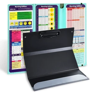 Foldable Nursing Clipboard Nurse Clip Board-1pcs 3 Layers Mint Blue Sturdy Lightweight Plastic, Fits Pockets/Bags, Built-In Medical Cheat Sheets, for Nurses, Doctors, Medical Students Foldable Nursing Clipboard Nurse Clip Board-1pcs 3 Layers Mint Blue Sturdy Lightweight Plastic, Fits Pockets/Bags, Built-In Medical Cheat Sheets, for Nurses, Doctors, Medical Students