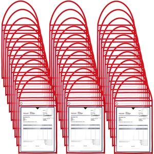 50 Pack Job Ticket Holders Work Order Plastic Sleeves,Red 9x12" Shop Ticket Holders, Repair Order Sleeves with Strap, Clear Plastic Both Sides, Hanging Design for Factory, Dry Erase 50 Pack Job Ticket Holders Work Order Plastic Sleeves,Red 9x12" Shop Ticket Holders, Repair Order Sleeves with Strap, Clear Plastic Both Sides, Hanging Design for Factory, Dry Erase