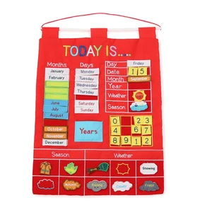 Learning Calendar Wall Chart - Homeschool Supplies, Interactive Pocket Chart for Toddlers & Kids - Preschool Learning Activity Board, Circle Time Board for Classroom - Red Today is Learning Calendar Wall Chart - Homeschool Supplies, Interactive Pocket Chart for Toddlers & Kids - Preschool Learning Activity Board, Circle Time Board for Classroom - Red Today is