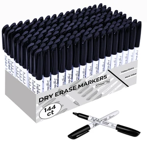 Dry Erase Markers Bulk, 144 Pack Black Whiteboard Markers, Chisel Point Low Odor Dry Erase Markers for School Office Home Dry Erase Markers Bulk, 144 Pack Black Whiteboard Markers, Chisel Point Low Odor Dry Erase Markers for School Office Home