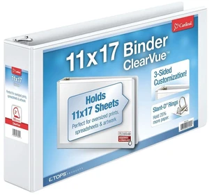 11-Inch x 17-Inch ClearVue Slant-D Ring Binder, 3-Inch, White (22142V3) 11-Inch x 17-Inch ClearVue Slant-D Ring Binder, 3-Inch, White (22142V3)