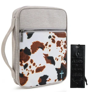 Bible Cover for Women Men with Leather Bookmark Book Carrying Cases Church Bag for Outdoor Protective Bible Cover for Women Men with Leather Bookmark Book Carrying Cases Church Bag for Outdoor Protective
