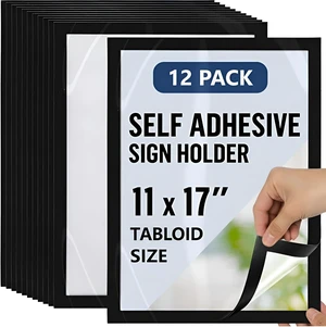 12 Pack Magnetic Sign Holder 11 x 17 with Adhesive Back - Magnetics Poster Frame & Magnetic Paper Holder - Reusable Adhesive Frames 11x17 - Magnet Frame for Wall Windows - Magnet Document Holders 12 Pack Magnetic Sign Holder 11 x 17 with Adhesive Back - Magnetics Poster Frame & Magnetic Paper Holder - Reusable Adhesive Frames 11x17 - Magnet Frame for Wall Windows - Magnet Document Holders