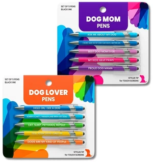Funny Dog Mom & Lover Gift Pen Set, 2 Pack of 5-Pen Sets with Black Ink Smooth Writing, Stylus Tip, Metal Barrels, Hilarious Doggy Quotes, Gift for Women, Mother's Day, Birthday Funny Dog Mom & Lover Gift Pen Set, 2 Pack of 5-Pen Sets with Black Ink Smooth Writing, Stylus Tip, Metal Barrels, Hilarious Doggy Quotes, Gift for Women, Mother's Day, Birthday