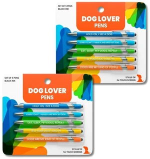 Funny Dog Lover Gift Pen Set, 2 Pack of 5-Pen Sets w/ Black Ink, Stylus Tip Smooth Writing, Metal Barrel, Doggy-Themed Quotes, Gift for Friends, Vet Tech, Pet Owner, Coworker, Birthdays Funny Dog Lover Gift Pen Set, 2 Pack of 5-Pen Sets w/ Black Ink, Stylus Tip Smooth Writing, Metal Barrel, Doggy-Themed Quotes, Gift for Friends, Vet Tech, Pet Owner, Coworker, Birthdays