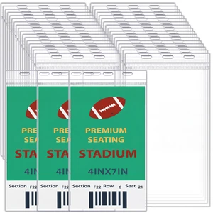 200 Pcs 4 x 7 Inch Plastic Badge Holder Bulk Clear Vinyl ID Sleeves Card Ticket Protector Sleeves, Credential Badge Sleeves, Vertical Waterproof Name Tag Holder for Sporting Events 200 Pcs 4 x 7 Inch Plastic Badge Holder Bulk Clear Vinyl ID Sleeves Card Ticket Protector Sleeves, Credential Badge Sleeves, Vertical Waterproof Name Tag Holder for Sporting Events