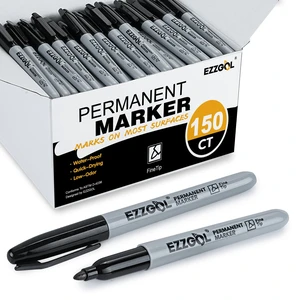 Permanent Markers Bulk, 150 Pack Fine Tip Black Permanent Markers, Waterproof Markers, Premium Smear Proof Pens, Quick Drying, Office Supplies for School, Office, Home Permanent Markers Bulk, 150 Pack Fine Tip Black Permanent Markers, Waterproof Markers, Premium Smear Proof Pens, Quick Drying, Office Supplies for School, Office, Home