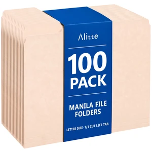 Manilla Folders 8.5 x 11 100 Pack Manila File Folders Heavy Duty Letter Size Paper Folders with 1/3 Cut Tabs Filing Folders for Office, Business, School & Home Manilla Folders 8.5 x 11 100 Pack Manila File Folders Heavy Duty Letter Size Paper Folders with 1/3 Cut Tabs Filing Folders for Office, Business, School & Home