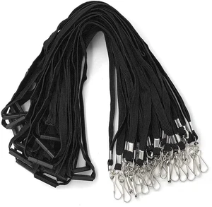 Lanyards Safety Black Lanyards Neck Flat Premium Breakaway Badge Lanyard with J-Hook for ID Nametag Badge Holder (Black, 50 PCS) Lanyards Safety Black Lanyards Neck Flat Premium Breakaway Badge Lanyard with J-Hook for ID Nametag Badge Holder (Black, 50 PCS)
