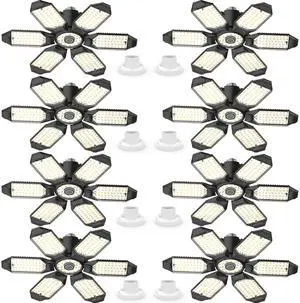 Led Garage Lights Bulb 8 Pack 200W Super Bright Ceiling Led Shop Lights, E26/E27 Base, 6500K, 20000LM Deformable Led Garage Light for Basement, Attic and Workshop Commercial Bay Lighting Led Garage Lights Bulb 8 Pack 200W Super Bright Ceiling Led Shop Lights, E26/E27 Base, 6500K, 20000LM Deformable Led Garage Light for Basement, Attic and Workshop Commercial Bay Lighting