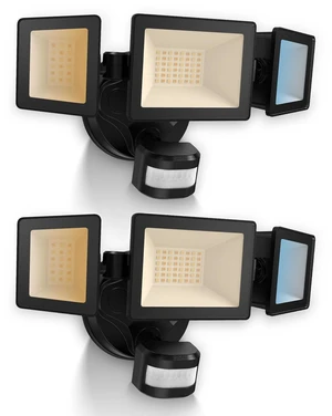 Motion Sensor Outdoor Lights, 40W 4500LM Flood Lights Outdoor 120V 3CCT 3000K/4000K/6500K, 3 Modes (Dusk to Dawn/Auto/On Time) Waterproof Hardwired Security Light ETL Listed for Porch, 2PCS Motion Sensor Outdoor Lights, 40W 4500LM Flood Lights Outdoor 120V 3CCT 3000K/4000K/6500K, 3 Modes (Dusk to Dawn/Auto/On Time) Waterproof Hardwired Security Light ETL Listed for Porch, 2PCS