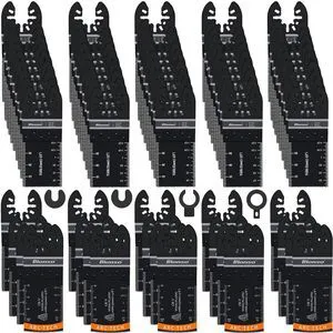 110PCS Oscillating Tool Blade Cuts Wood, Sharp and Durable Multitool Blades, Multi Tool Blades Kits, Oscillating Saw Blades Fit Dewalt Milwaukee Ryobi Makita Worx Rockwell 110PCS Oscillating Tool Blade Cuts Wood, Sharp and Durable Multitool Blades, Multi Tool Blades Kits, Oscillating Saw Blades Fit Dewalt Milwaukee Ryobi Makita Worx Rockwell