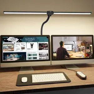 LED Desk Lamp for Home Office, 3000K Warm White Double Head Architect Task Lamps with Clamp, Dimmable Adjustable Flexible, Black LED Desk Lamp for Home Office, 3000K Warm White Double Head Architect Task Lamps with Clamp, Dimmable Adjustable Flexible, Black