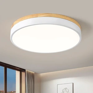 Dimmable LED Wood White Round Flush Mount Ceiling Light 15.74 Inch Modern 2700K-6000K 5CCT Color Adjust Minimalist Kitchen Bedroom Bathroom Laundry Hallway Entryway Closet Living Room Dimmable LED Wood White Round Flush Mount Ceiling Light 15.74 Inch Modern 2700K-6000K 5CCT Color Adjust Minimalist Kitchen Bedroom Bathroom Laundry Hallway Entryway Closet Living Room