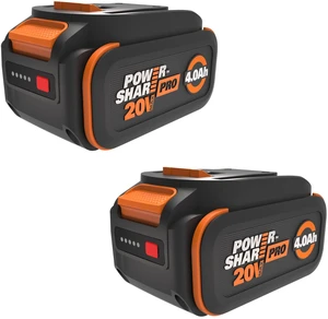 20V 4.0Ah Lithium-ion Battery 2 pcs, WA3674.J2 PowerShare, Intelligent Battery, Stays Cool, 360° Cell Protection, Charge-Level Indicator 20V 4.0Ah Lithium-ion Battery 2 pcs, WA3674.J2 PowerShare, Intelligent Battery, Stays Cool, 360° Cell Protection, Charge-Level Indicator