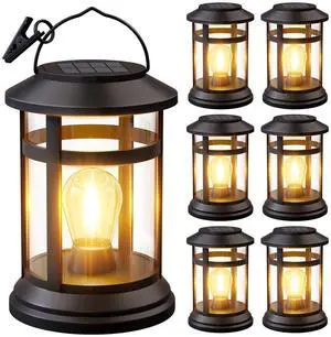 Solar Lanterns Outdoor Waterproof: 6 Pack Hanging Solar Lights for Porch Solar Powered, 800 mAh Battery, Bright LED Warm White Lighting, Soft Ambiance Outside Patio Garden Table Decor, Mom's Gifts Solar Lanterns Outdoor Waterproof: 6 Pack Hanging Solar Lights for Porch Solar Powered, 800 mAh Battery, Bright LED Warm White Lighting, Soft Ambiance Outside Patio Garden Table Decor, Mom's Gifts