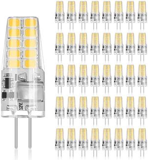 40 Pack G4 LED Bulb 2W Equivalent 30W 3000K Warm White 250 Lumens 360°Beam Angle, T3 Halogen Bulb Replacement Landscape Bulbs, AC/DC 12V Led Lights G4 Bi-Pin Base for Outdoor Landscape Lighting 40 Pack G4 LED Bulb 2W Equivalent 30W 3000K Warm White 250 Lumens 360°Beam Angle, T3 Halogen Bulb Replacement Landscape Bulbs, AC/DC 12V Led Lights G4 Bi-Pin Base for Outdoor Landscape Lighting