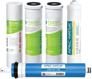 FILTER-MAX-ES100 Replacement Filter Set, High Capacity, 100 GPD FILTER-MAX-ES100 Model, Stage 1-5 Coverage, for Essence Series RO Systems, Removes Dust, Rust, Chlorine, Taste, Odor FILTER-MAX-ES100 Replacement Filter Set, High Capacity, 100 GPD FILTER-MAX-ES100 Model, Stage 1-5 Coverage, for Essence Series RO Systems, Removes Dust, Rust, Chlorine, Taste, Odor