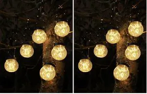 Solar Lanterns Solar Lights Outdoor Waterproof 12-Pack, Solar Powered Hanging Lights Cracked Glass Hanging Globes for Christmas Decoration, Shepherd Hook, Garden Tree Ornaments Solar Lanterns Solar Lights Outdoor Waterproof 12-Pack, Solar Powered Hanging Lights Cracked Glass Hanging Globes for Christmas Decoration, Shepherd Hook, Garden Tree Ornaments