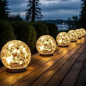Solar Globe Lights Outdoor Waterproof-Solar Balls for Garden Cracked Glass Ball Lights Outdoor-Solar Orbs for Outside-Decorations for Patio and Yard Lawn Backyard Decor Solar Globe Lights Outdoor Waterproof-Solar Balls for Garden Cracked Glass Ball Lights Outdoor-Solar Orbs for Outside-Decorations for Patio and Yard Lawn Backyard Decor
