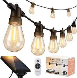Ambience Pro 27-Ft Solar String Lights for Outside - Super Bright Remote Control Color Adjustable Outdoor String Light - Commercial Grade String, Waterproof LED for Patios, Camping, 12 Bulbs Ambience Pro 27-Ft Solar String Lights for Outside - Super Bright Remote Control Color Adjustable Outdoor String Light - Commercial Grade String, Waterproof LED for Patios, Camping, 12 Bulbs