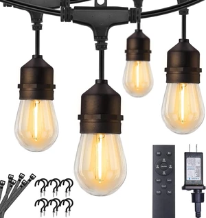 Outdoor String Lights, 157FT 50 Bulbs Shatterproof Patio Lights with Remote IP65 Waterproof Dimmable Hanging Connectable LED Outdoor Lights for Backyard, Bistro, Porch, Deck, Balcony Outdoor String Lights, 157FT 50 Bulbs Shatterproof Patio Lights with Remote IP65 Waterproof Dimmable Hanging Connectable LED Outdoor Lights for Backyard, Bistro, Porch, Deck, Balcony
