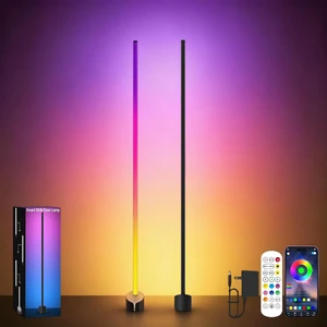 LED Corner Floor Lamp, RGBICW Corner Light with Music Sync, Smart App and Remote Control, 16 Million Colors & 68+ Scene, Ambient Lighting for Bedroom, Living Room Gaming Room (2pcs) LED Corner Floor Lamp, RGBICW Corner Light with Music Sync, Smart App and Remote Control, 16 Million Colors & 68+ Scene, Ambient Lighting for Bedroom, Living Room Gaming Room (2pcs)