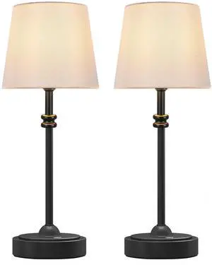 Cordless Table Lamps Set of 2 - Battery Powered Lamp, 4000mAh Rechargeable, Stepless Dimmable, Wireless Lamp with Fabric Shade, Warm Ambient Light for Bedside, Dining, Patio, Bathroom(Black) Cordless Table Lamps Set of 2 - Battery Powered Lamp, 4000mAh Rechargeable, Stepless Dimmable, Wireless Lamp with Fabric Shade, Warm Ambient Light for Bedside, Dining, Patio, Bathroom(Black)