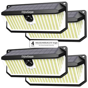 466 LEDs Solar Lights Outdoor with Motion Sensor, 4-Pack 4000LM, Waterproof, 270° Wide-Angle Lighting, 3 Adjustable Modes, Easy Installation for Security, Patio, Fence, Deck, Garage 466 LEDs Solar Lights Outdoor with Motion Sensor, 4-Pack 4000LM, Waterproof, 270° Wide-Angle Lighting, 3 Adjustable Modes, Easy Installation for Security, Patio, Fence, Deck, Garage