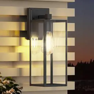 16in Outdoor Light Fixture Wall Mount, Exterior Porch fixtures 1 Pack Waterproof, Anti-Rust Metal Frame, Tempered Glass, E26 Base, Easy Install, Wall Sconce for Patio, Garage, Entryway, Doorway 16in Outdoor Light Fixture Wall Mount, Exterior Porch fixtures 1 Pack Waterproof, Anti-Rust Metal Frame, Tempered Glass, E26 Base, Easy Install, Wall Sconce for Patio, Garage, Entryway, Doorway