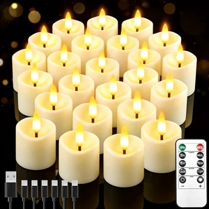 24 Pack Small Rechargeable Flameless Candles with Remote Timer 1.5"x2" LED Tea Lights Votive Fake Candles Flickering Mini Candles Battery Operated for Halloween Wedding Party Home Decor 24 Pack Small Rechargeable Flameless Candles with Remote Timer 1.5"x2" LED Tea Lights Votive Fake Candles Flickering Mini Candles Battery Operated for Halloween Wedding Party Home Decor