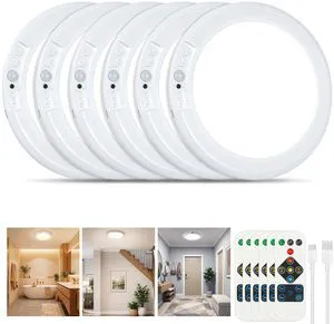 Rechargeable Ceiling Light 6 Pack, Magnetic Motion Sensor with Remote Wireless Dimmable Battery Operated LED Ceiling Lights for Closet Shower Bathroom Hallway Pantry Shed Stairs Porch Rechargeable Ceiling Light 6 Pack, Magnetic Motion Sensor with Remote Wireless Dimmable Battery Operated LED Ceiling Lights for Closet Shower Bathroom Hallway Pantry Shed Stairs Porch