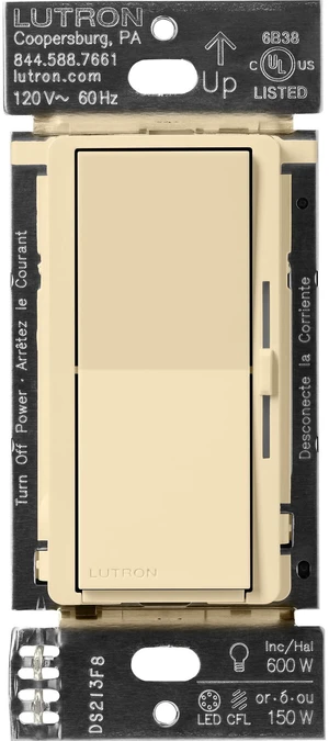 Caseta Diva Smart Dimmer Switch (Smart Hub Required), No Neutral Req For Caseta systems, no neutral required, soft glow light bar, single-pole/3-way, DVRF-6L-IV, Ivory Caseta Diva Smart Dimmer Switch (Smart Hub Required), No Neutral Req For Caseta systems, no neutral required, soft glow light bar, single-pole/3-way, DVRF-6L-IV, Ivory