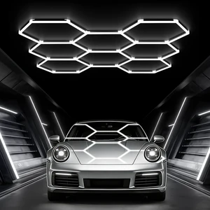 LED Hex Lights: 245W 26,950LM 110LM/W 6500K, 100-240V, 8 Grid Honeycomb Garage Lights with 6500K Daylight Lighting, Ra>80 for Workshops, Garages, and Home Gyms, Easy Install LED Hex Lights: 245W 26,950LM 110LM/W 6500K, 100-240V, 8 Grid Honeycomb Garage Lights with 6500K Daylight Lighting, Ra>80 for Workshops, Garages, and Home Gyms, Easy Install