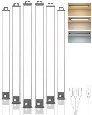 17.5inch Under Cabinet Lighting, 4500Mah Motion Sensor Light Indoor, 6 Pack Rechargeable Battery Operated Under Cabinet Lights, 3Color Temps, Dimming, Wireless, Under Counter Light for Kitchen, Closet 17.5inch Under Cabinet Lighting, 4500Mah Motion Sensor Light Indoor, 6 Pack Rechargeable Battery Operated Under Cabinet Lights, 3Color Temps, Dimming, Wireless, Under Counter Light for Kitchen, Closet