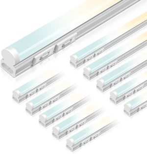 10 Pack 4FT LED T5 Shop Lights Linkable Integrated Fixture, 2100LM, 3Color Selectable, 3000K/4000K/6500K Adjustable Color Temperature, Corded Electric T5 Single Fixture for Garage/Workshop 10 Pack 4FT LED T5 Shop Lights Linkable Integrated Fixture, 2100LM, 3Color Selectable, 3000K/4000K/6500K Adjustable Color Temperature, Corded Electric T5 Single Fixture for Garage/Workshop