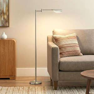 Leaf Pharmacy LED Reading Lamp, Dimmable Floor Lamp with Easy Adjustable Rotation Over Chair or Desk for Living Room, Work Light for Office, Modern Minimalist Home Decor - Platinum Silver Leaf Pharmacy LED Reading Lamp, Dimmable Floor Lamp with Easy Adjustable Rotation Over Chair or Desk for Living Room, Work Light for Office, Modern Minimalist Home Decor - Platinum Silver