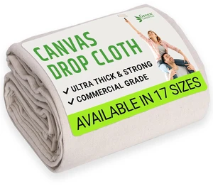 All Purpose Canvas Drop Cloths - Drop Cloth for Painting, Floor Cover, Heavy Duty Protection for Furniture & Surfaces, Reusable Painters Canvas Tarp for Renovation & Home (20x20) All Purpose Canvas Drop Cloths - Drop Cloth for Painting, Floor Cover, Heavy Duty Protection for Furniture & Surfaces, Reusable Painters Canvas Tarp for Renovation & Home (20x20)