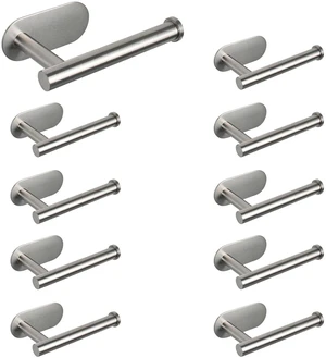 Toilet Paper Holder Self Adhesive, Premium Thicken SUS304 Stainless Steel Rustproof Adhesive Toilet Roll Holder no Drilling for Bathroom, Kitchen, Washroom (10 Pack, Brushed Nickel) Toilet Paper Holder Self Adhesive, Premium Thicken SUS304 Stainless Steel Rustproof Adhesive Toilet Roll Holder no Drilling for Bathroom, Kitchen, Washroom (10 Pack, Brushed Nickel)