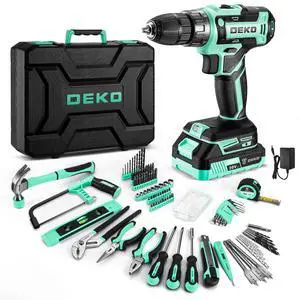 Drill Tool Kit Set: 20V Cordless Power Drill Tool Box with Battery Electric Drill Driver for Men Home Hand Repair Basic Toolbox Tools Sets Drills Case, Turquoise Drill Tool Kit Set: 20V Cordless Power Drill Tool Box with Battery Electric Drill Driver for Men Home Hand Repair Basic Toolbox Tools Sets Drills Case, Turquoise