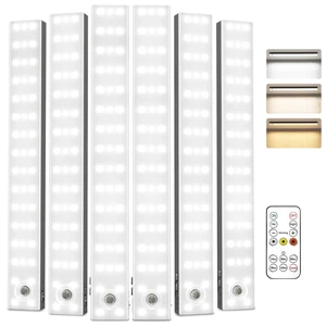 13inch Under Cabinet Lighting, 3200mAh Rechargeable Wireless Motion Sensor Lights, 96 LEDs, 3 Color Temps, Dimmable, Timer, Magnetic, with Remote for Kitchen (6 Pack) 13inch Under Cabinet Lighting, 3200mAh Rechargeable Wireless Motion Sensor Lights, 96 LEDs, 3 Color Temps, Dimmable, Timer, Magnetic, with Remote for Kitchen (6 Pack)