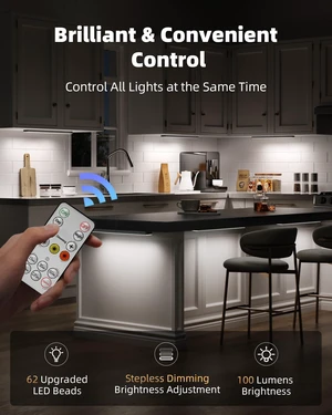 13inch Under Cabinet Lighting, 3200mAh Rechargeable Wireless Motion Sensor Lights, 96 LEDs, 3 Color Temps, Dimmable, Timer, Magnetic, with Remote for Kitchen (3 Pack) 13inch Under Cabinet Lighting, 3200mAh Rechargeable Wireless Motion Sensor Lights, 96 LEDs, 3 Color Temps, Dimmable, Timer, Magnetic, with Remote for Kitchen (3 Pack)