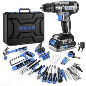 Blue Drill Tool Kit Set: 20V Cordless Power Drill Tool Box with Battery Electric Drill Driver for Men Home Hand Repair Basic Toolbox Tools Sets Drills Case Blue Drill Tool Kit Set: 20V Cordless Power Drill Tool Box with Battery Electric Drill Driver for Men Home Hand Repair Basic Toolbox Tools Sets Drills Case