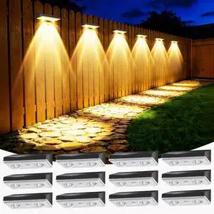 Solar Fence Lights Outdoor, 12 Pack Fence Lights Solar Powered 60LM Solar Fence Lights, 9 RGB Color Modes, IP65 Waterproof, 12H Dusk to Dawn Glow for Pool/Deck/Patio/Wall/Backyard - Black Solar Fence Lights Outdoor, 12 Pack Fence Lights Solar Powered 60LM Solar Fence Lights, 9 RGB Color Modes, IP65 Waterproof, 12H Dusk to Dawn Glow for Pool/Deck/Patio/Wall/Backyard - Black