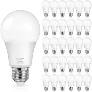 A19 LED Light Bulbs, 100 Watt Equivalent, Daylight White 5000K, 1500LM, E26 Base, Non-Dimmable, 13W Bright White Bulb, 30-Pack A19 LED Light Bulbs, 100 Watt Equivalent, Daylight White 5000K, 1500LM, E26 Base, Non-Dimmable, 13W Bright White Bulb, 30-Pack